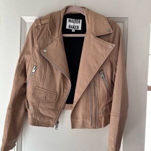Walter Baker Leather Crop Moto Jacket